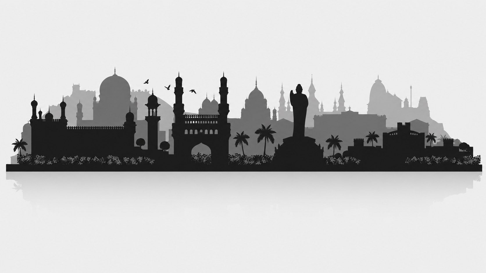 Operational anchor - Hyderabad skyline at dusk